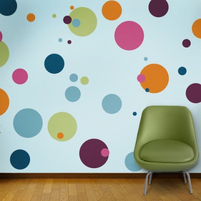 Menghias dinding  dengan cat  motif  polkadots Jasa Tukang 